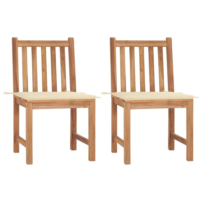 Gartenstühle 2 Stk. mit Kissen Massivholz Teak Gartenstühle 2 Stk. mit Kissen Massivholz Teak