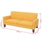 vidaXL 3-Sitzersofa 180 x 65 x76 cm Gelb vidaXL 3-Sitzersofa 180 x 65 x76 cm Gelb