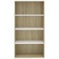 vidaXL Bücherregal 4 Fächer Weiß und Sonoma-Eiche 80x30x151,5 cm vidaXL Bücherregal 4 Fächer Weiß und Sonoma-Eiche 80x30x151,5 cm
