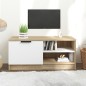 vidaXL TV-Schrank Weiß Sonoma-Eiche 80x35x36,5 cm Holzwerkstoff vidaXL TV-Schrank Weiß Sonoma-Eiche 80x35x36,5 cm Holzwerkstoff