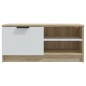 vidaXL TV-Schrank Weiß Sonoma-Eiche 80x35x36,5 cm Holzwerkstoff vidaXL TV-Schrank Weiß Sonoma-Eiche 80x35x36,5 cm Holzwerkstoff