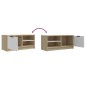 vidaXL TV-Schrank Weiß Sonoma-Eiche 80x35x36,5 cm Holzwerkstoff vidaXL TV-Schrank Weiß Sonoma-Eiche 80x35x36,5 cm Holzwerkstoff