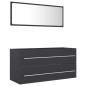 vidaXL 2-tlg. Badmöbel-Set Grau Holzwerkstoff vidaXL 2-tlg. Badmöbel-Set Grau Holzwerkstoff
