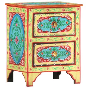 vidaXL Handbemalter Nachttisch 40×30×50 cm Mango Massivholz 