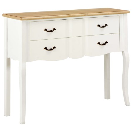 vidaXL Sideboard Weiß und Braun 110x30x85 cm Massivholz