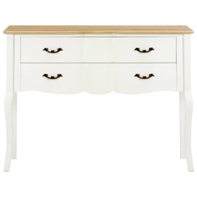 vidaXL Sideboard Weiß und Braun 110x30x85 cm Massivholz