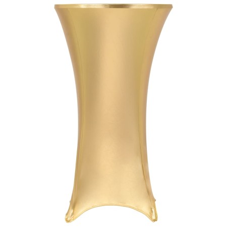 vidaXL 2 Stück Stretch-Tischdecken Golden 60 cm 