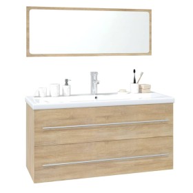 vidaXL Badmöbel-Set Sonoma-Eiche Holzwerkstoff