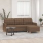 vidaXL 3-Sitzer-Sofa mit Hocker Braun 180 cm Stoff vidaXL 3-Sitzer-Sofa mit Hocker Braun 180 cm Stoff