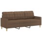 vidaXL 3-Sitzer-Sofa mit Hocker Braun 180 cm Stoff vidaXL 3-Sitzer-Sofa mit Hocker Braun 180 cm Stoff