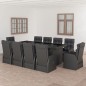 vidaXL 11-tlg. Garten-Essgruppe mit Auflagen Poly Rattan Schwarz vidaXL 11-tlg. Garten-Essgruppe mit Auflagen Poly Rattan Schwarz