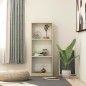 vidaXL Bücherregal 3 Fächer Weiß Sonoma-Eiche 40x24x108 Holzwerkstoff vidaXL Bücherregal 3 Fächer Weiß Sonoma-Eiche 40x24x108 Holzwerkstoff