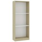 vidaXL Bücherregal 3 Fächer Weiß Sonoma-Eiche 40x24x108 Holzwerkstoff vidaXL Bücherregal 3 Fächer Weiß Sonoma-Eiche 40x24x108 Holzwerkstoff