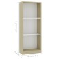vidaXL Bücherregal 3 Fächer Weiß Sonoma-Eiche 40x24x108 Holzwerkstoff vidaXL Bücherregal 3 Fächer Weiß Sonoma-Eiche 40x24x108 Holzwerkstoff