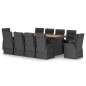 vidaXL 11-tlg. Garten-Essgruppe mit Auflagen Poly Rattan Schwarz vidaXL 11-tlg. Garten-Essgruppe mit Auflagen Poly Rattan Schwarz