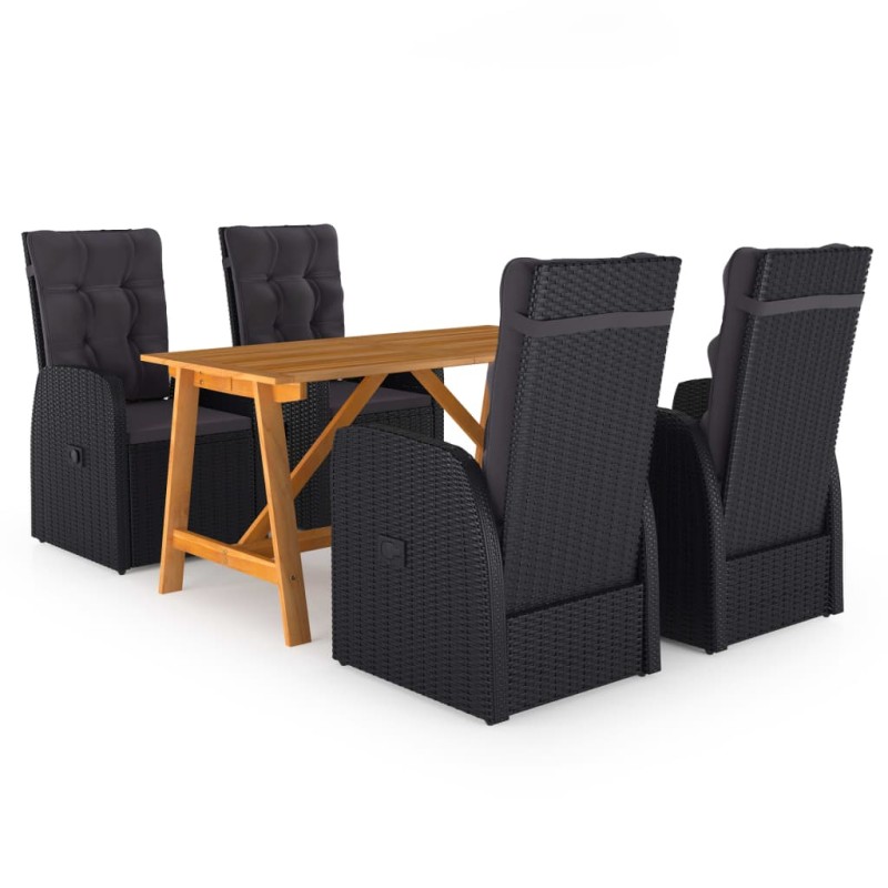 vidaXL 5-tlg. Garten-Essgruppe Schwarz vidaXL 5-tlg. Garten-Essgruppe Schwarz