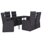 vidaXL 7-tlg. Garten-Essgruppe mit Kissen Schwarz vidaXL 7-tlg. Garten-Essgruppe mit Kissen Schwarz