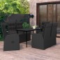 vidaXL 7-tlg. Garten-Essgruppe mit Kissen Schwarz vidaXL 7-tlg. Garten-Essgruppe mit Kissen Schwarz