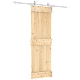 vidaXL Schiebetür mit Beschlag 70x210 cm Massivholz Kiefer