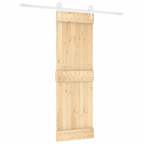 vidaXL Schiebetür mit Beschlag 70x210 cm Massivholz Kiefer
