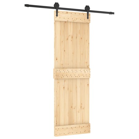 vidaXL Schiebetür mit Beschlag 70x210 cm Massivholz Kiefer