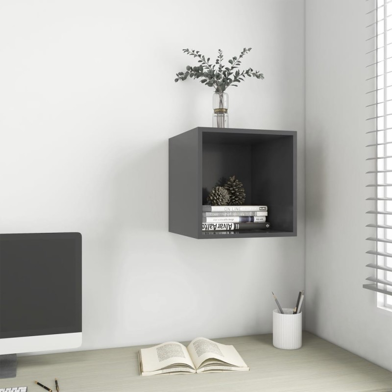 vidaXL Wandschrank Grau 37x37x37 cm Holzwerkstoff vidaXL Wandschrank Grau 37x37x37 cm Holzwerkstoff