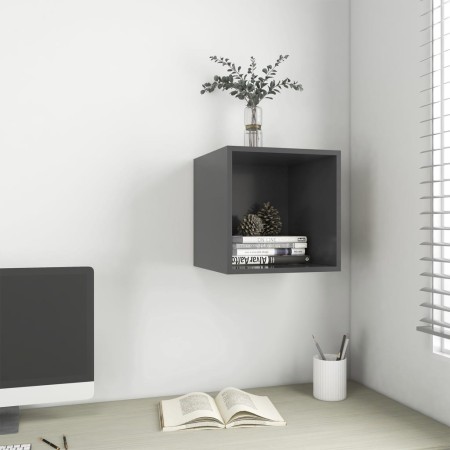 vidaXL Wandschrank Grau 37x37x37 cm Holzwerkstoff