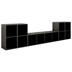 vidaXL 5-tlg. TV-Schrank-Set Hochglanz-Grau Holzwerkstoff