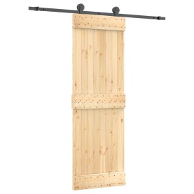 vidaXL Schiebetür mit Beschlag 70x210 cm Massivholz Kiefer