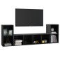 vidaXL 3-tlg. TV-Schrank-Set Hochglanz-Grau Holzwerkstoff vidaXL 3-tlg. TV-Schrank-Set Hochglanz-Grau Holzwerkstoff