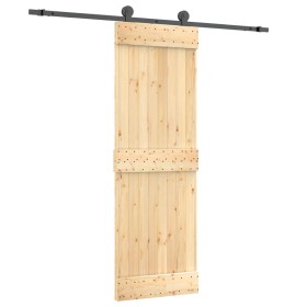 vidaXL Schiebetür mit Beschlag 70x210 cm Massivholz Kiefer