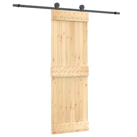 vidaXL Schiebetür mit Beschlag 70x210 cm Massivholz Kiefer