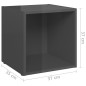 vidaXL 5-tlg. TV-Schrank-Set Hochglanz-Grau Holzwerkstoff vidaXL 5-tlg. TV-Schrank-Set Hochglanz-Grau Holzwerkstoff