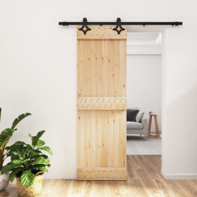 vidaXL Schiebetür mit Beschlag 70x210 cm Massivholz Kiefer