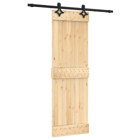 vidaXL Schiebetür mit Beschlag 70x210 cm Massivholz Kiefer