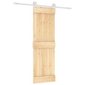 vidaXL Schiebetür mit Beschlag 70x210 cm Massivholz Kiefer