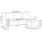 vidaXL 3-Sitzer-Sofa mit Hocker Dunkelgrün 180 cm Samt vidaXL 3-Sitzer-Sofa mit Hocker Dunkelgrün 180 cm Samt