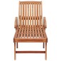 Sonnenliege mit Auflage Beige Massivholz Teak Sonnenliege mit Auflage Beige Massivholz Teak