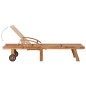 Sonnenliege mit Auflage Beige Massivholz Teak Sonnenliege mit Auflage Beige Massivholz Teak