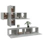 vidaXL 7-tlg. TV-Schrank-Set Betongrau Holzwerkstoff vidaXL 7-tlg. TV-Schrank-Set Betongrau Holzwerkstoff