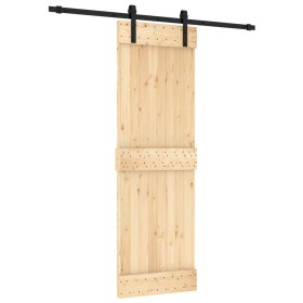 vidaXL Schiebetür mit Beschlag 70x210 cm Massivholz Kiefer