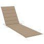 Sonnenliege mit Auflage Beige Massivholz Teak Sonnenliege mit Auflage Beige Massivholz Teak