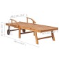 Sonnenliege mit Auflage Beige Massivholz Teak Sonnenliege mit Auflage Beige Massivholz Teak