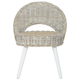 vidaXL Sessel Kubu-Rattan Weiß