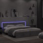 vidaXL Bettgestell mit Kopfteil und LED-Beleuchtung Betongrau vidaXL Bettgestell mit Kopfteil und LED-Beleuchtung Betongrau