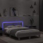 vidaXL Bettgestell mit Kopfteil LED-Beleuchtung Grau Sonoma 120x200 cm vidaXL Bettgestell mit Kopfteil LED-Beleuchtung Grau Sonoma 120x200 cm