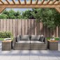 vidaXL Garten-Beistelltische 2 Stk. Grau 55x34x37cm Poly Rattan Holz vidaXL Garten-Beistelltische 2 Stk. Grau 55x34x37cm Poly Rattan Holz