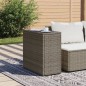 vidaXL Garten-Beistelltisch mit Glasplatte Grau 58x27,5x55 cm Rattan vidaXL Garten-Beistelltisch mit Glasplatte Grau 58x27,5x55 cm Rattan