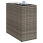 vidaXL Garten-Beistelltisch mit Glasplatte Grau 58x27,5x55 cm Rattan vidaXL Garten-Beistelltisch mit Glasplatte Grau 58x27,5x55 cm Rattan