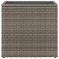 vidaXL Garten-Beistelltisch mit Glasplatte Grau 58x27,5x55 cm Rattan vidaXL Garten-Beistelltisch mit Glasplatte Grau 58x27,5x55 cm Rattan